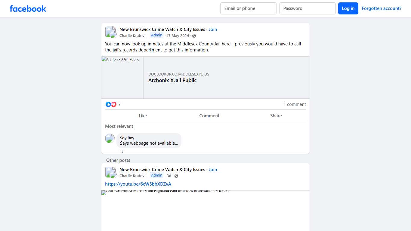 New Brunswick Crime Watch & City Issues | You can now look up inmates at the Middlesex County Jail here - previously you would have to call the jail's records department to get this informatio... | Facebook